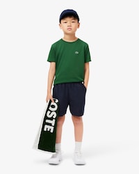Shorts sportivi in taffetà a rombi