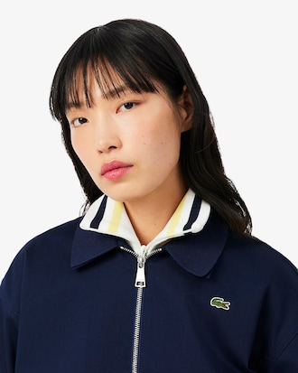 Giacca in gabardine elasticizzata con doppio Collo