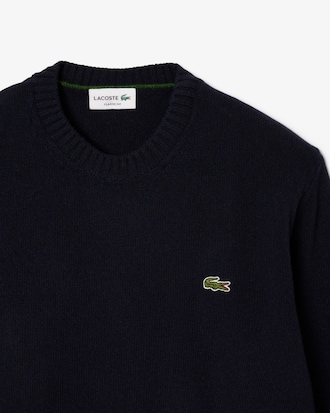 Maglione a girocollo in lana cardata