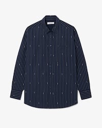 Camicia oversize in jacquard a righe