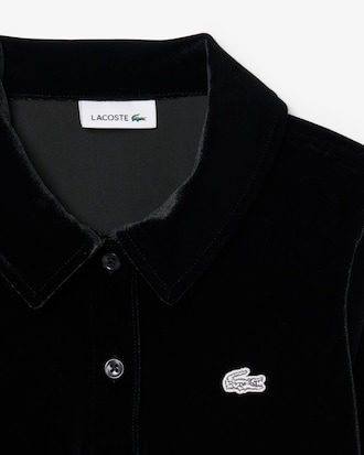 Abito polo in velluto elasticizzato lucido