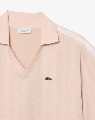 Vestito polo jacquard con monogramma