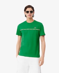 T-shirt in jersey di cotone con bordo Lacoste