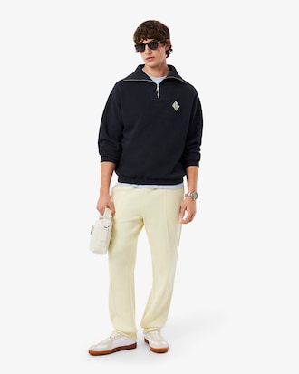 Felpa in piqu&eacute; con zip loose fit