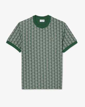T-shirt slim fit con monogramma jacquard
