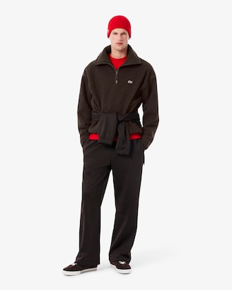 Felpa in pile a collo alto con zip