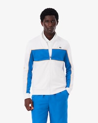 Felpa sportiva con zip e stampa del marchio