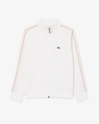 Felpa unisex a collo alto con zip e monogramma