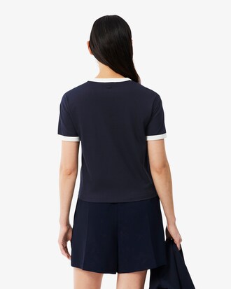 T-shirt in jersey con stemma ricamato