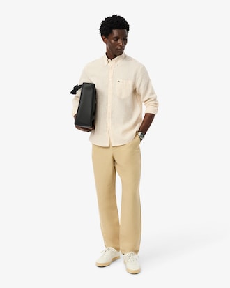 Camicia di lino a righe regular fit