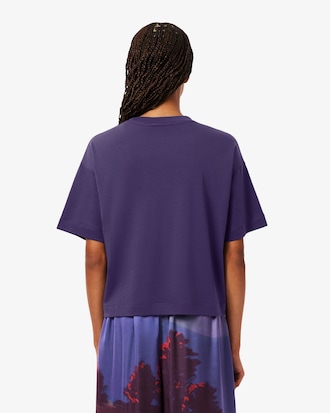 T-shirt con coccodrillo e paesaggio relaxed fit