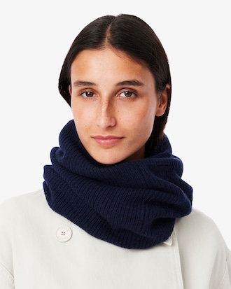 Sciarpa ad anello in cashmere a costine