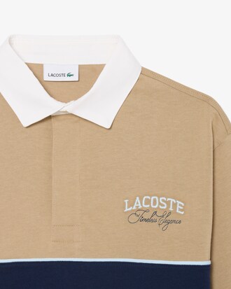 Polo a maniche lunghe da rugby a righe