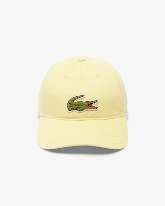 Cappello in twill di cotone con stemma coccodrillo