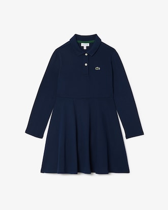 Vestito polo a maniche lunghe in piqué stretch