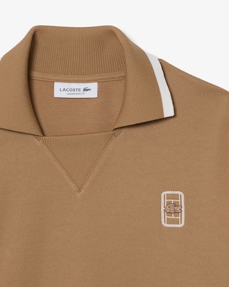 Felpa oversize in piqu&eacute; con colletto a polo