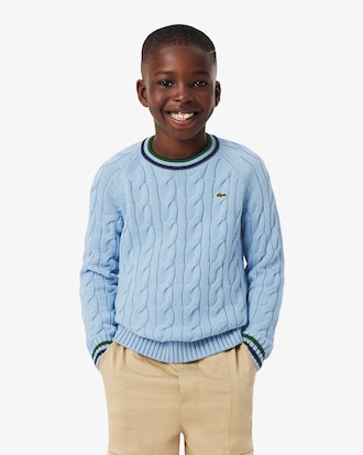 Maglione girocollo in cotone e lana