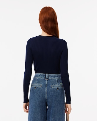 Cardigan in lana merino a maglia 3D