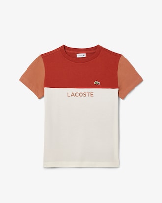 T-shirt in jersey di cotone color block