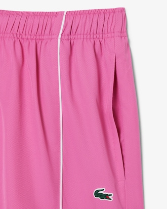 Shorts sportivi con bordo decorativo in taffet&agrave; a rombi