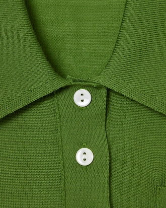 Maglia in lana merinos con collo a polo Runway