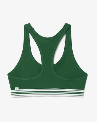 Bralette in cotone stretch con fascia a contrasto