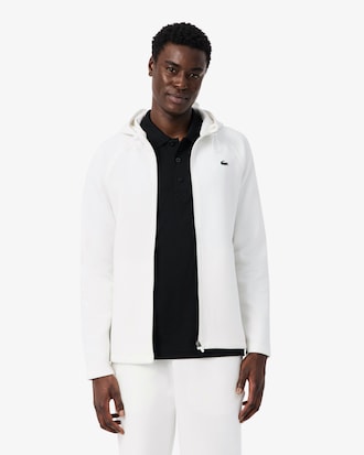 Felpa sportiva elasticizzata con cappuccio e zip