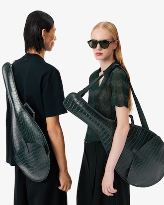 Borsa forma racchetta in pelle di finto coccodrillo Runway