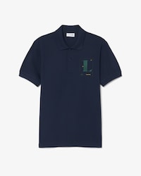 Polo classic fit in piqu&eacute; con stampa