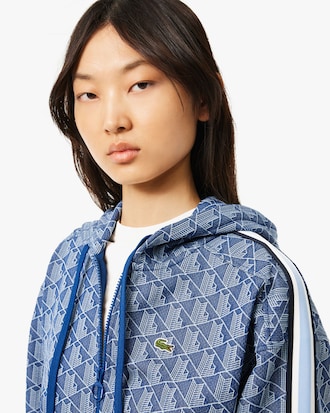 Felpa con cappuccio in jacquard con monogramma
