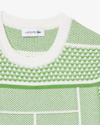 Maxi abito jacquard con campo da tennis