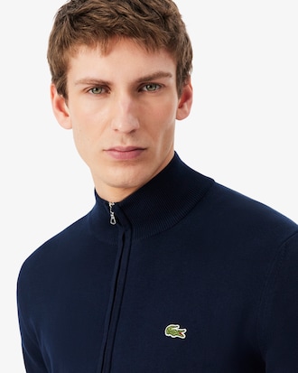 Pullover in cotone a collo alto con zip