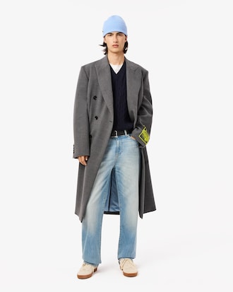 Gilet in maglia di lana cardata a trecce