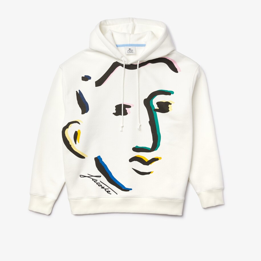 Felpa Da Uomo Con Cappuccio E Volto Disegnato Loose Fit Lacoste Live Lacoste