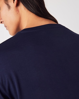 T-shirt con collo a V in jersey di cotone Pima leggero