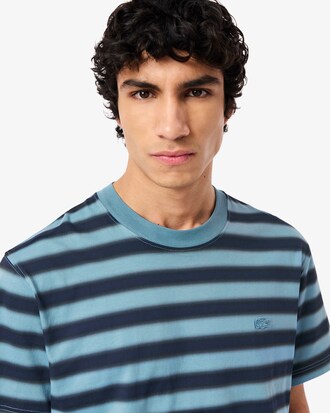 T-shirt in jersey a righe con stampa