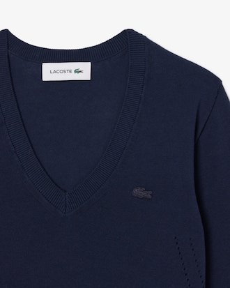 Maglione con scollo a V in maglia senza cuciture