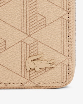 Portafoglio con zip e monogramma