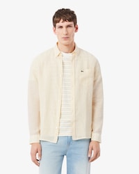 Camicia di lino a righe regular fit