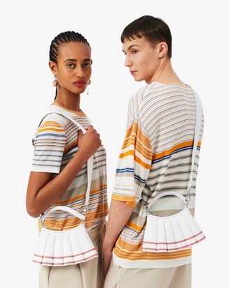 Borsa in pelle a righe Mini Lenglen Runway