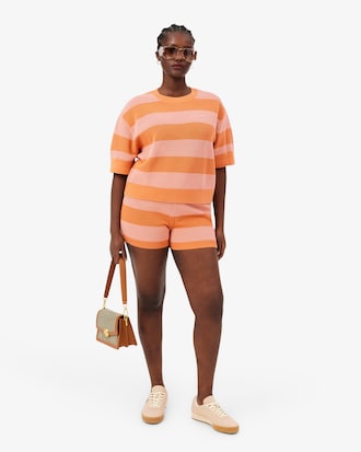 T-shirt a righe in mesh