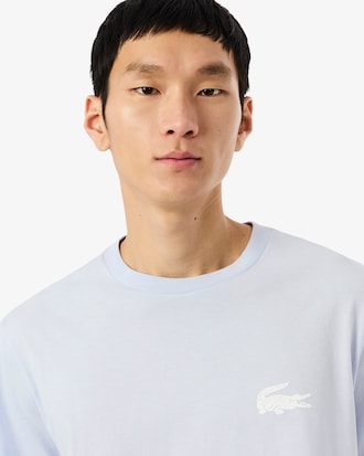 T-shirt homewear in cotone con stampa coccodrillo