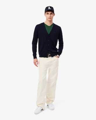 T-shirt con collo a V in jersey di cotone Pima leggero