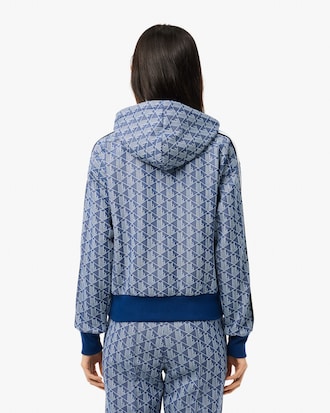 Felpa con cappuccio in jacquard con monogramma