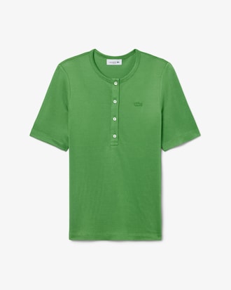 T-shirt slim fit lucida in Piqu&eacute;