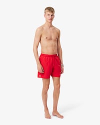 Pantaloncini da bagno monocromatici di lunghezza media