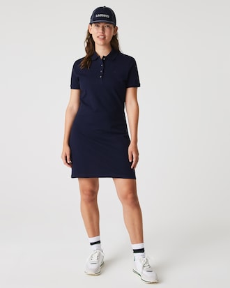 Vestito polo slim fit in mini piqué stretch