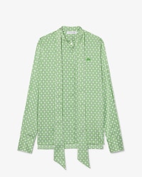 Camicia regular fit con collo annodato staccabile