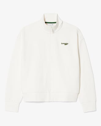 Felpa con zip e stemma relaxed fit