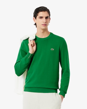Pullover girocollo monocromatico in cotone